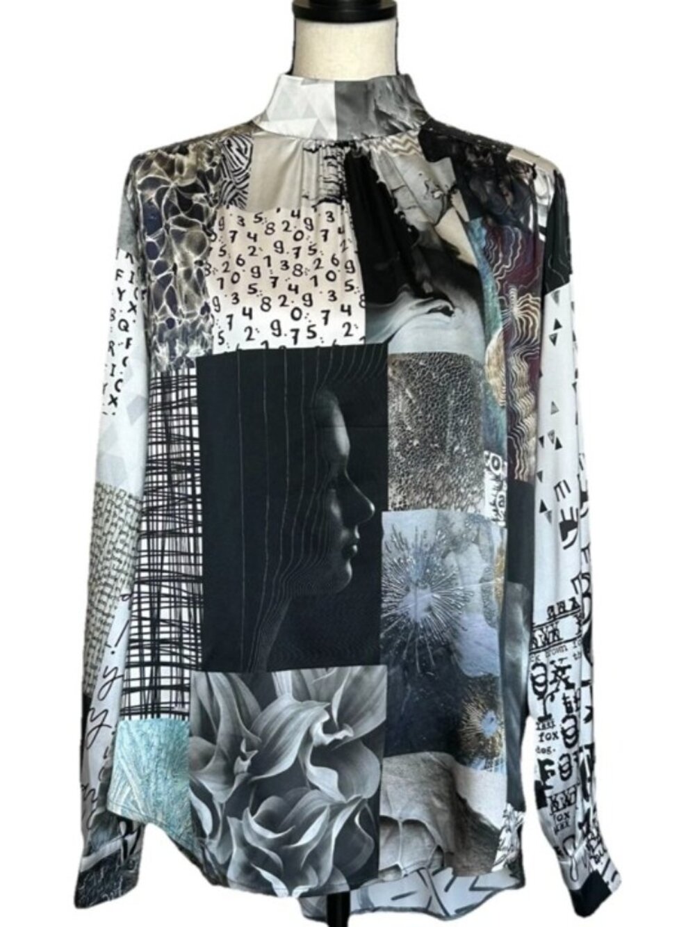 Unbreak It Petra Silk Tunic Blouse Sz M Italy Artsy Lagenlook Unique